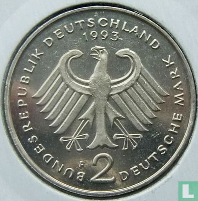 Duitsland 2 mark 1993 (F - Franz Josef Strauss) - Afbeelding 1