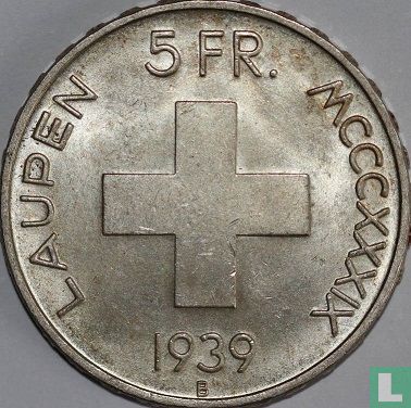 Suisse 5 francs 1939 "600th anniversary Battle of Laupen" - Image 1