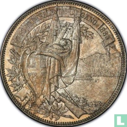 Switzerland 5 francs 1883 "Lugano" - Image 1