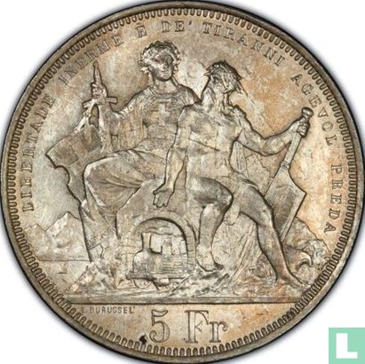 Suisse 5 francs 1883 "Lugano" - Image 2