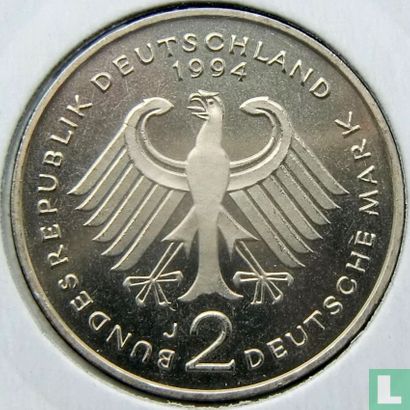 Allemagne 2 mark 1994 (J - Willy Brandt) - Image 1