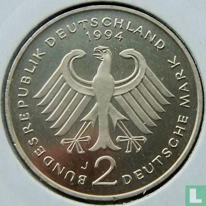 Deutschland 2 Mark 1994 (J - Franz Joseph Strauss) - Bild 1
