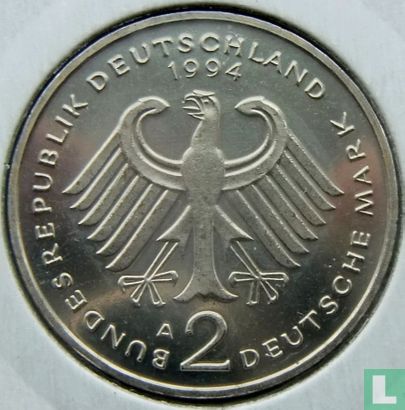 Deutschland 2 Mark 1994 (A - Franz Josef Strauss) - Bild 1