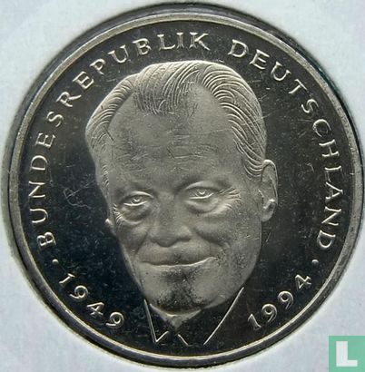 Allemagne 2 mark 1994 (F - Willy Brandt) - Image 2
