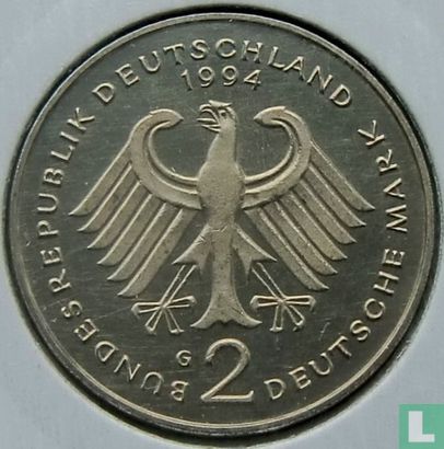 Allemagne 2 mark 1994 (G - Ludwig Erhard) - Image 1