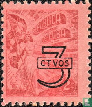 Briefmarke mit Aufdruck