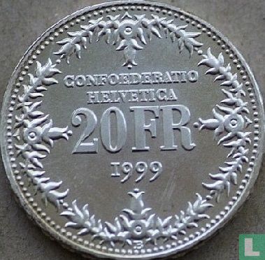 Schweiz 20 Franc 1999 "150th anniversary Swiss Postal Service" - Bild 1
