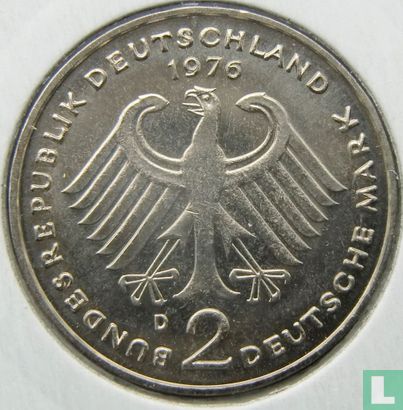 Germany 2 mark 1976 (D - Theodor Heuss) - Image 1