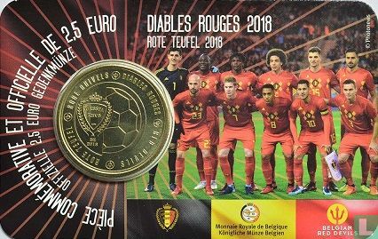België 2½ euro 2018 (coincard - FRA) "Belgian Red Devils 2018" - Afbeelding 1