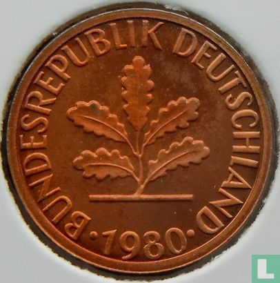 Duitsland 1 pfennig 1980 (J) - Afbeelding 1