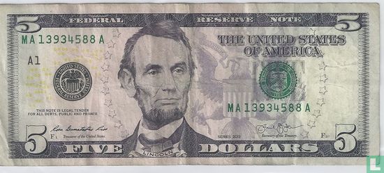 Verenigde Staten 5 dollars 2013 A - Afbeelding 1