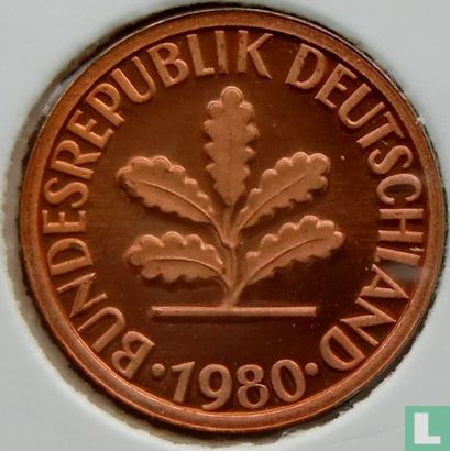 Allemagne 2 pfennig 1980 (D) - Image 1