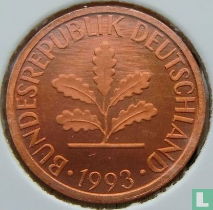 Duitsland 1 pfennig 1993 (J) - Afbeelding 1