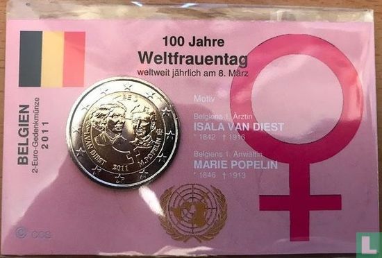 Belgium 2 euro 2011 (coincard) "100 years International Women's day" - Image 1