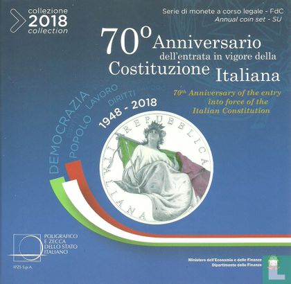 Italië jaarset 2018 "70th anniversary of the entry into force of the Italian Constitution" - Afbeelding 1