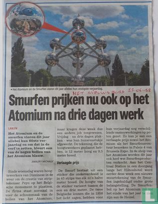 Smurfen prijken nu ook op het Atomium 