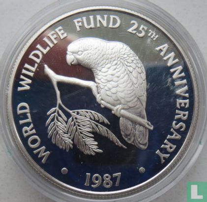 Kaaimaneilanden 5 dollars 1987 (PROOF) "25th Anniversary of the World Wildlife Fund" - Afbeelding 1