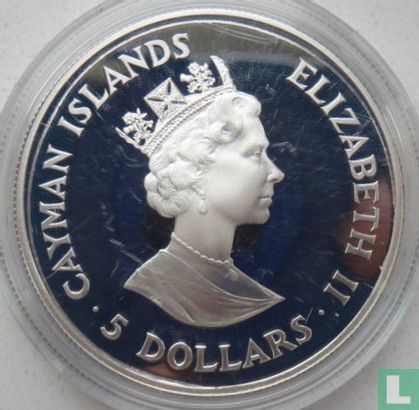 Îles Caïmans 5 dollars 1987 (BE) "25th Anniversary of the World Wildlife Fund" - Image 2