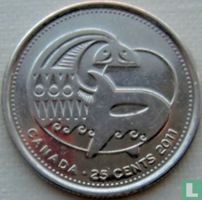 Canada 25 cents 2011 (kleurloos) "Orca" - Afbeelding 1