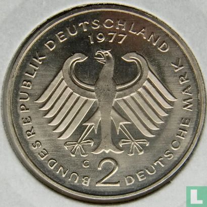 Germany 2 mark 1977 (G - Theodor Heuss) - Image 1