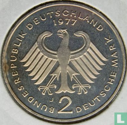 Allemagne 2 mark 1977 (J - Theodor Heuss) - Image 1