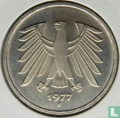 Allemagne 5 mark 1977 (F) - Image 1