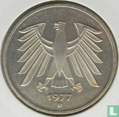Allemagne 5 mark 1977 (D) - Image 1