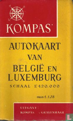 Kompas Autokaart van België en Luxemburg - Image 1