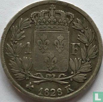 France 1 franc 1828 (K) - Image 1