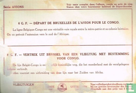 Vertrek uit Brussel van een vliegtuig met bestemming voor Congo - Image 2