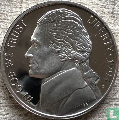 United States 5 cents 1994 (PROOF - S) - Image 1