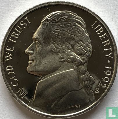 Verenigde Staten 5 cents 1992 (PROOF) - Afbeelding 1