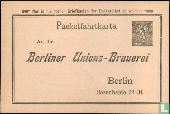 Packetfahrt Aktien Gesellschaft / Unions-Brauerei - Bild 1