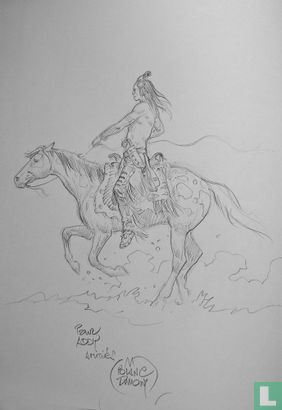 Indian on horseback.
