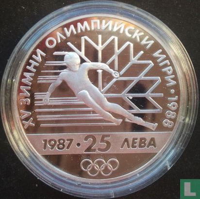 Bulgarije 25 leva 1987 (PROOF) "1988 Winter Olympics in Calgary" - Afbeelding 1