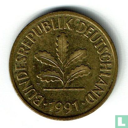 Duitsland 5 pfennig 1991 (D) - Afbeelding 1