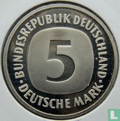 Germany 5 mark 1983 (PROOF - G) - Image 2