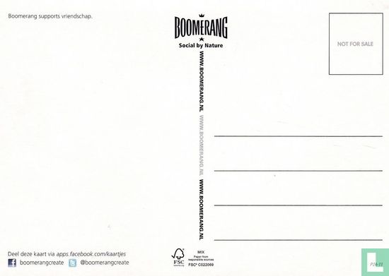 B110209 - Boomerang supports vriendschap "Mijn vrouw is er vandoor met mijn beste vriend ...en ik mis hem." - Image 2