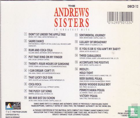 Hold tight! it's... the Andrews Sisters 20 greatest hits - Afbeelding 2
