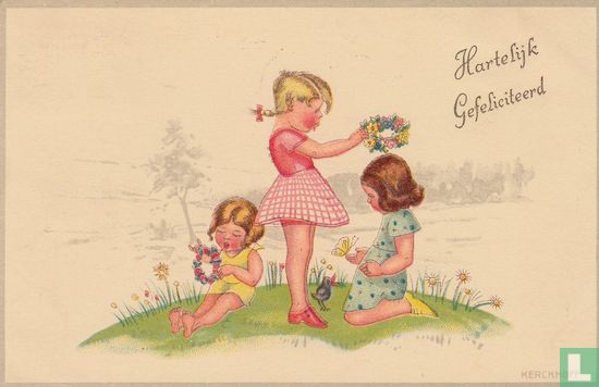 Kinderkaart HG meisjes met bloemenkrans