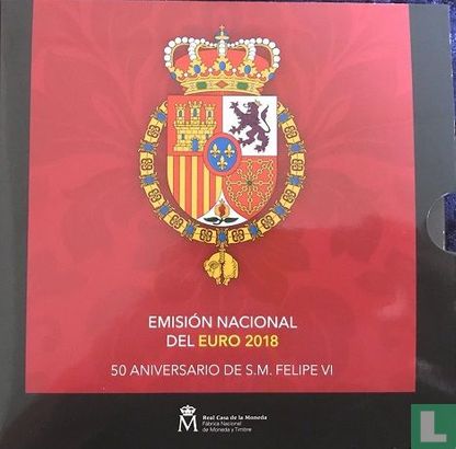 Spanje jaarset 2018 "50th anniversary of King Felipe VI" - Afbeelding 1