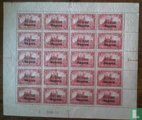 State post office, with overprint "Freistaat Bayern"