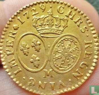 Frankrijk 1 louis d'or 1729 (M) - Afbeelding 1