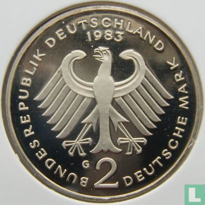 Germany 2 mark 1983 (PROOF - G - Kurt Schumacher) - Image 1