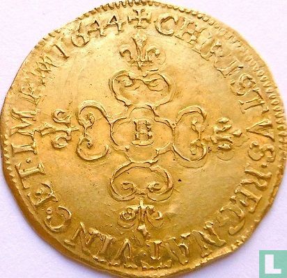 Frankrijk 1 gouden écu 1644 (B) - Afbeelding 1