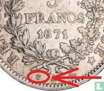 Frankrijk 5 francs 1871 (A - drietand) - Afbeelding 3