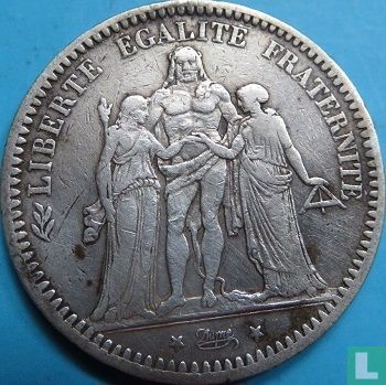 France 5 francs 1871 (A - bee) - Image 2