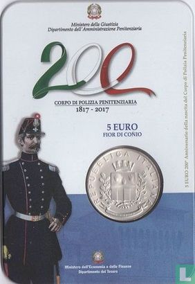 Italy 5 euro 2017 (folder) "150th anniversary Creation of the Penitentiary Police" - Image 2