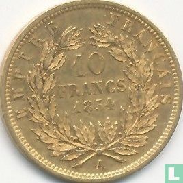 France 10 francs 1854 (tranche lisse) - Image 1