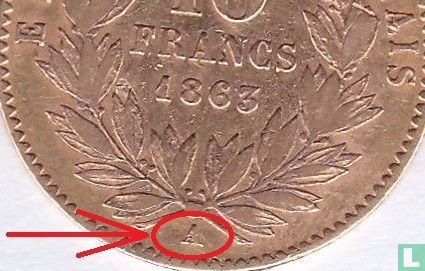 Frankrijk 10 francs 1863 (A) - Afbeelding 3